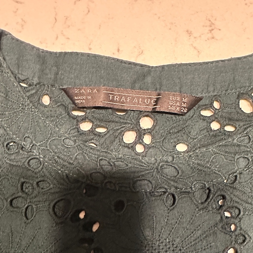 Zara Green Lace Blouse